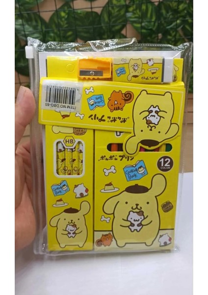 Sanrio Pompopurinn Lüx Hediyelik Kırtasiye Seti Silgi Kalemtıraş Boyama