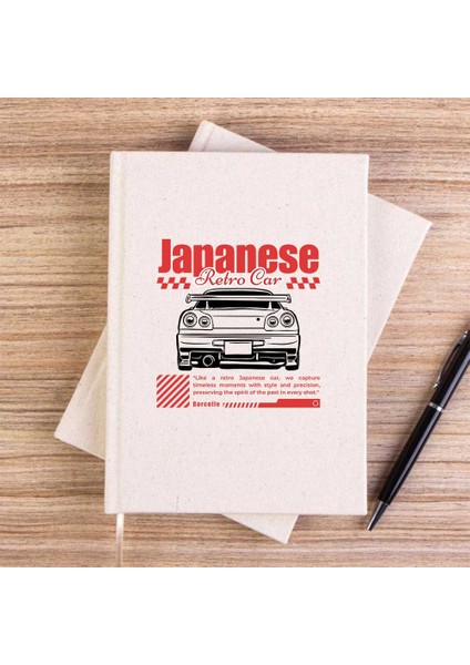 Japanese Gtr Krem Çizgisiz Kanvas Defter Çizgisiz