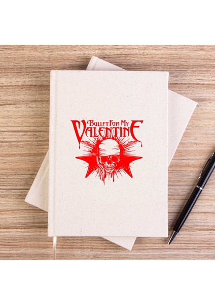 Bullet For My Valentine Skull Çizgisiz Kanvas Defter Çizgisiz