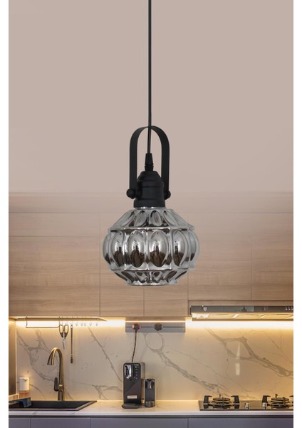 Narin Tekli Siyah Sarkıt Avize Yatak Odası Salon Mutfak Hol Avize