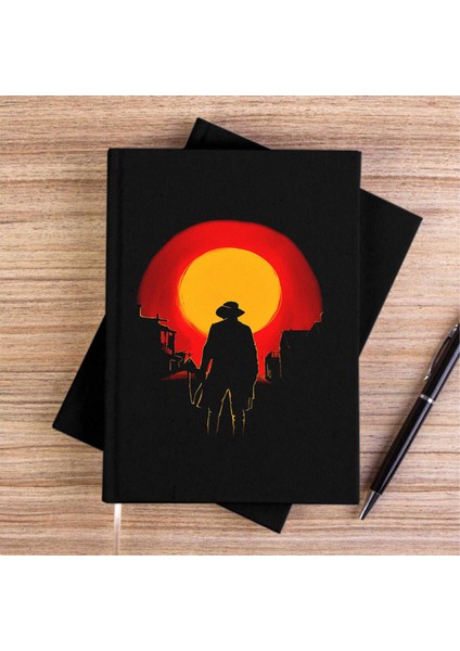 Red Dead Redemption 2 Arthur Morgan Siyah Kanvas Defter Çizgisiz