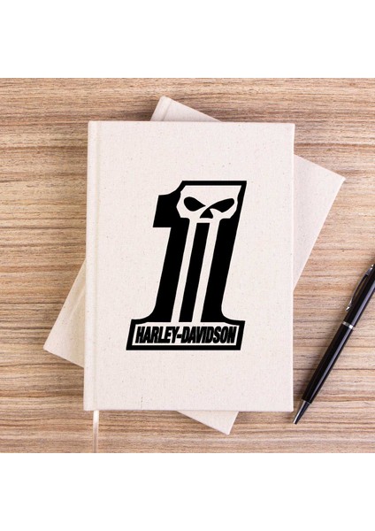 Harley Chopper Custom One Çizgisiz Kanvas Defter Çizgisiz