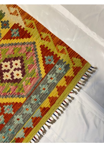 El Dokuma Afgan Kilim Yün Kök Boya