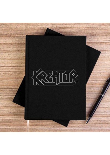 Kreator Logo Siyah Kanvas Defter Çizgisiz