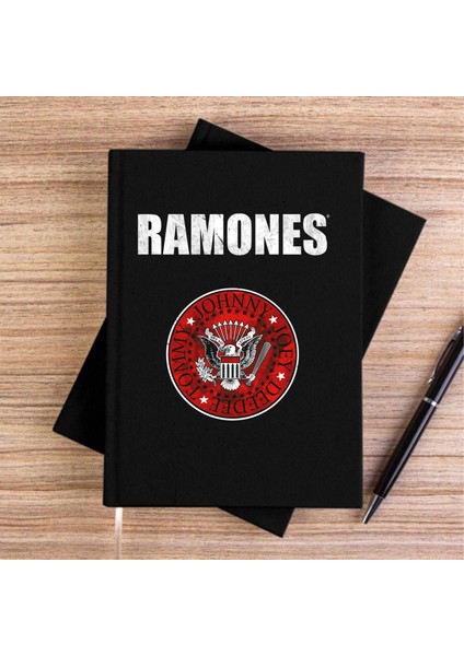 Ramones Siyah Kanvas Defter Çizgisiz