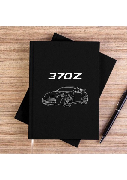 Nissan 370Z Siyah Çizgisiz Kanvas Defter Çizgisiz