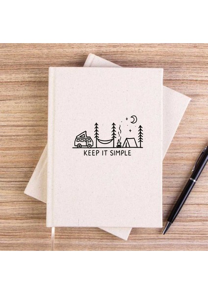 Keep It Simple Krem Çizgisiz Kanvas Defter Çizgisiz