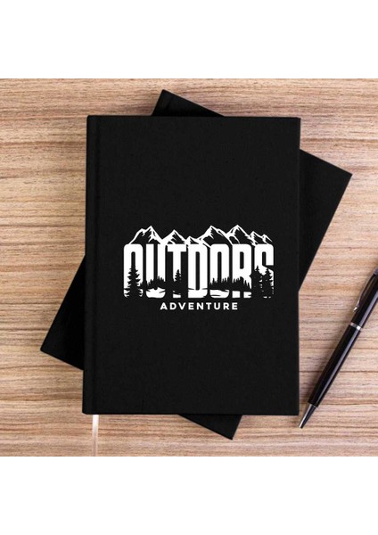 Outdors Adventure Siyah Çizgisiz Kanvas Defter Çizgisiz