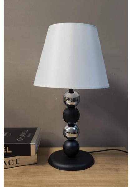 Silva Siyah Ayaklı Abajur Masa Lambası Krem Şapka Salon Yatak Odası Abajur fiyatları