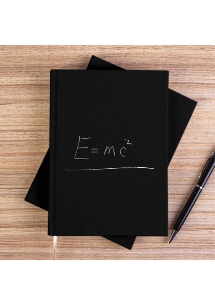 Fizik Emc2 Siyah Kanvas Defter Çizgisiz