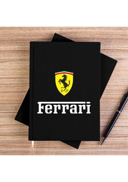 Ferari In Italy Siyah Kanvas Defter Çizgisiz