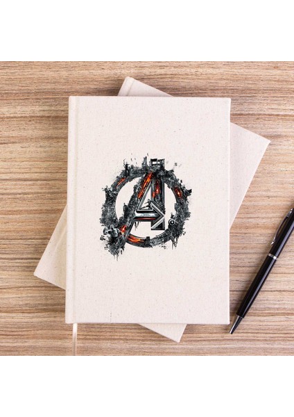 Avengers Logo 2 Çizgisiz Kanvas Defter Çizgisiz