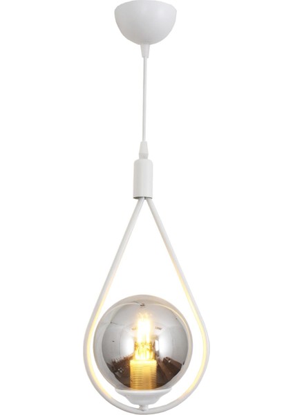 Damla Tekli Beyaz Sarkıt Avize Füme Camlı Yatak Odası Salon Mutfak Hol Avize fiyatları