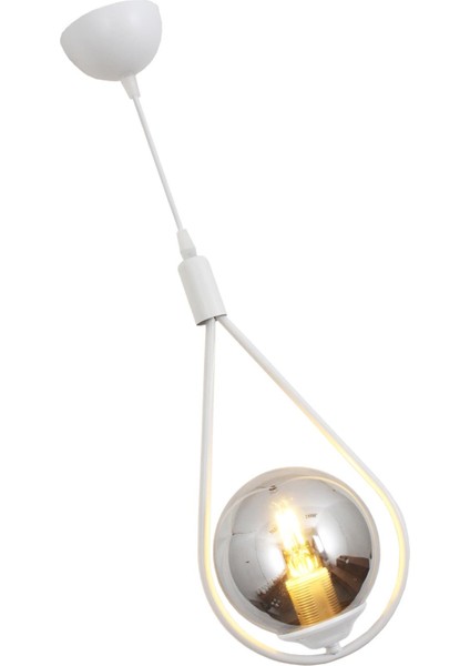 Damla Tekli Beyaz Sarkıt Avize Füme Camlı Yatak Odası Salon Mutfak Hol Avize modelleri