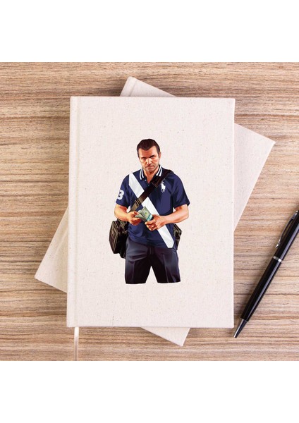 Gta Blue Thief Man Çizgisiz Kanvas Defter Çizgisiz