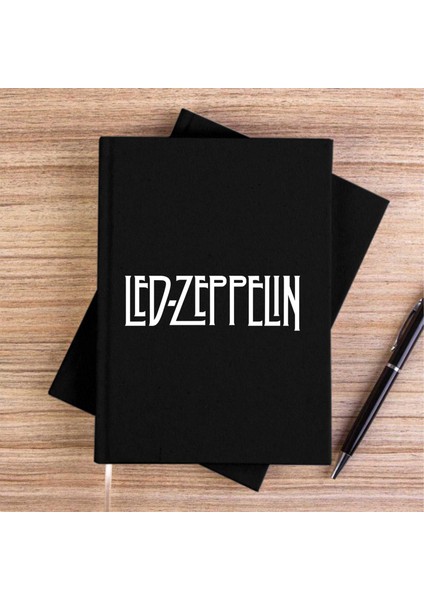 LED Zeppelin Logo Siyah Kanvas Defter Çizgisiz