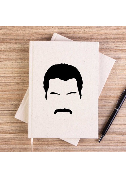 Queen Freddie Mercury Face Çizgisiz Kanvas Defter Çizgisiz