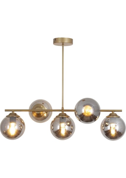 Modeni 5 Li Eskitme Avize Füme Cam Dekoratif Tasarım Yatak Odası Mutfak Salon Avize fiyatları