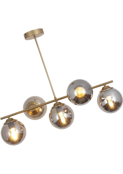 Modeni 5 Li Eskitme Avize Füme Cam Dekoratif Tasarım Yatak Odası Mutfak Salon Avize fırsatları