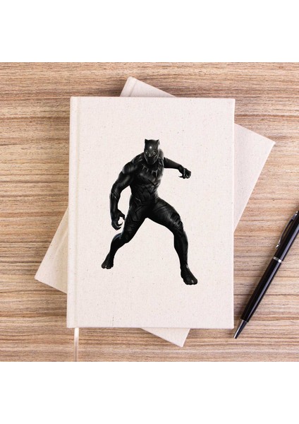 Black Panter Siluet Çizgisiz Kanvas Defter Çizgisiz