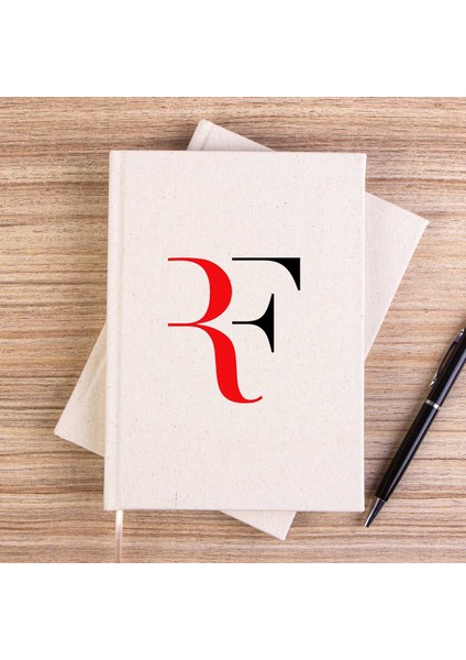 Roger F. Colored Logo Çizgisiz Kanvas Defter Çizgisiz