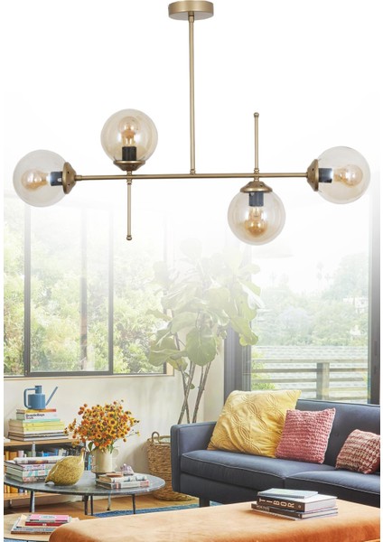 Darvin 4 Lü Eskitme Avize Bal Camlı Yatak Odası Mutfak Salon Avize fiyatları