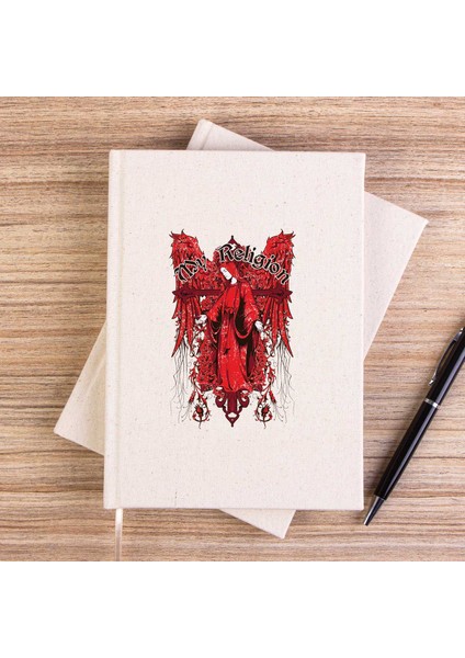 Red Wings My Religion Text Çizgisiz Kanvas Defter Çizgisiz
