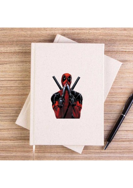 Deadpool Guns Çizgisiz Kanvas Defter Çizgisiz