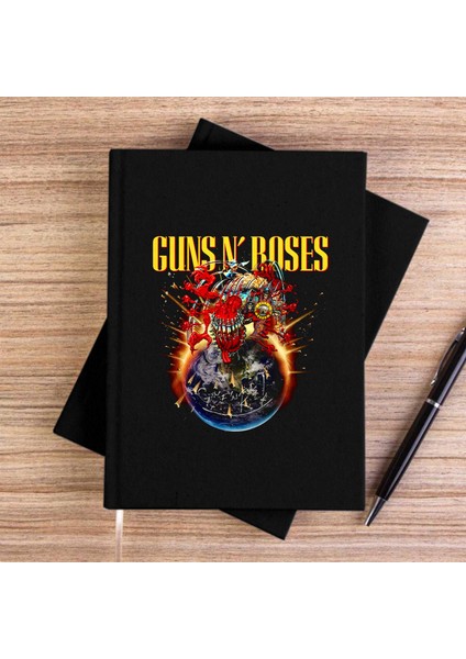 Guns N Roses 2025 Tour Siyah Çizgisiz Kanvas Defter Çizgisiz