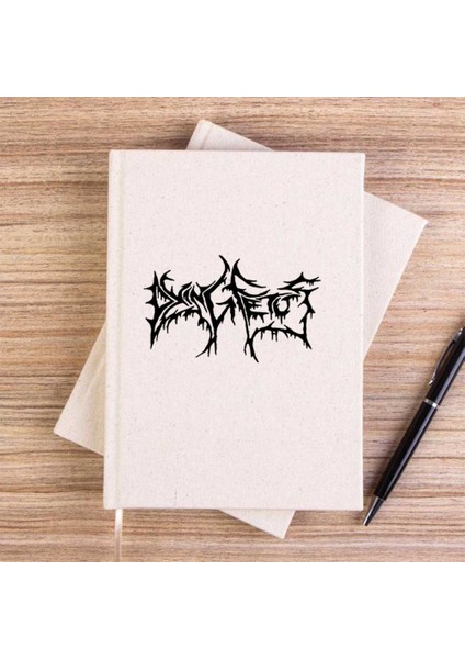 Dying Fetus Text Çizgisiz Kanvas Defter Çizgisiz