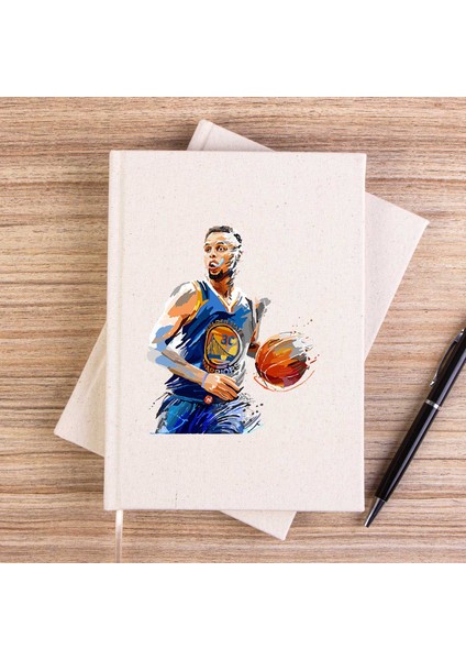 Stephen C. Blue Siluet Çizgisiz Kanvas Defter Çizgisiz