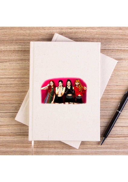 Blackpink Grup Çizgisiz Kanvas Defter Çizgisiz