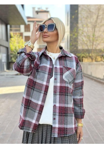 5799 Taşlı Gömlek Bordo fiyatları