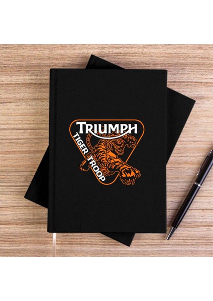 T. Tiger Troop Siyah Kanvas Defter Çizgisiz
