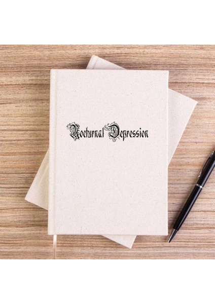 Nocturnal Depression Text Çizgisiz Kanvas Defter Çizgisiz