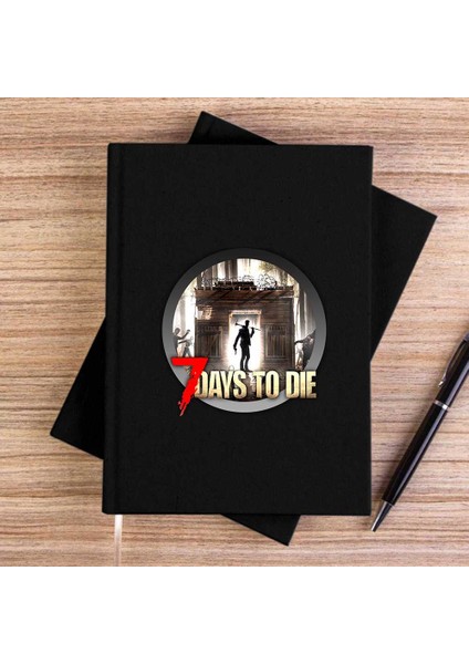 7 Days To Die Icon Siyah Çizgisiz Kanvas Defter Çizgisiz