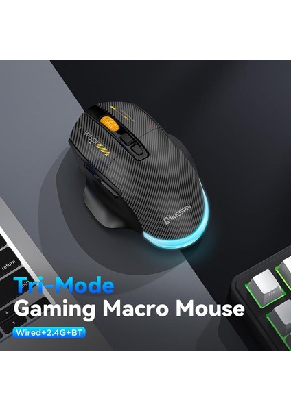 Tri-Mode Gaming Mouse – 12800 Dpı, 2.4ghz Kablosuz + Bluetooth + Kablolu Bağlantı, Rgb Aydınlatma, Type-C Şarjlı, 500MAH Batarya, 7 Tuşlu Ergonomik Oyuncu Mouse | W601 fırsatları