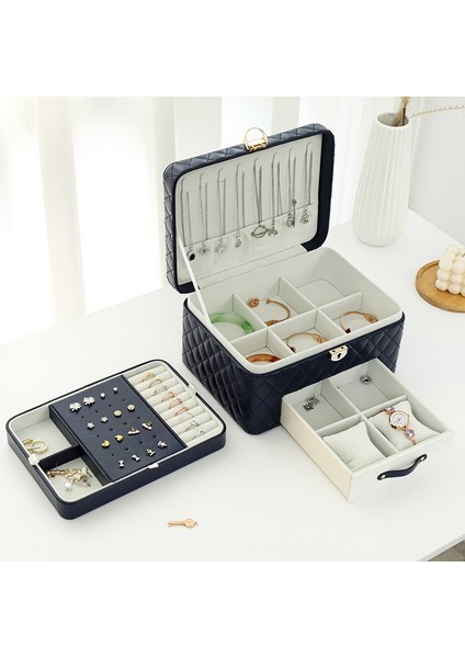 Kilitli Üç Katmanlı Çok Fonksiyonlu Mücevher Kutusu Mücevher Saklama Kutusu Tianzerun (Yurt Dışından) fiyatları