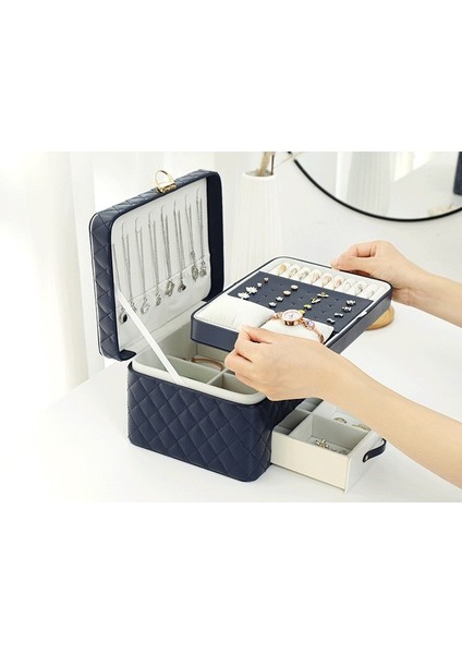 Kilitli Üç Katmanlı Çok Fonksiyonlu Mücevher Kutusu Mücevher Saklama Kutusu Tianzerun (Yurt Dışından) modelleri