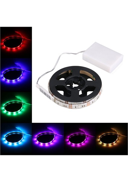 Rgb Esnek LED Işık Şeridi Su Geçirmez IP65 15 Led'li DC5V Pil ile Çalışan Kontrol Ünitesi, Bant, Tv Dolabı, Bisiklet, Açık Hava Aktiviteleri Dekorasyonu Için Şeritler (0,5 M) (Yurt Dışından) indirimleri