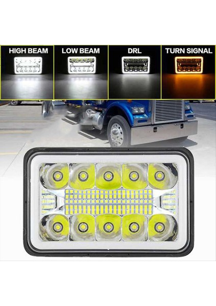 4 x 6 Inç LED Drl Ampul Kristal Şeffaf Sızdırmaz Far Farı 6x4 Kamyon Motokros Far Parçası (Yurt Dışından) fiyatları