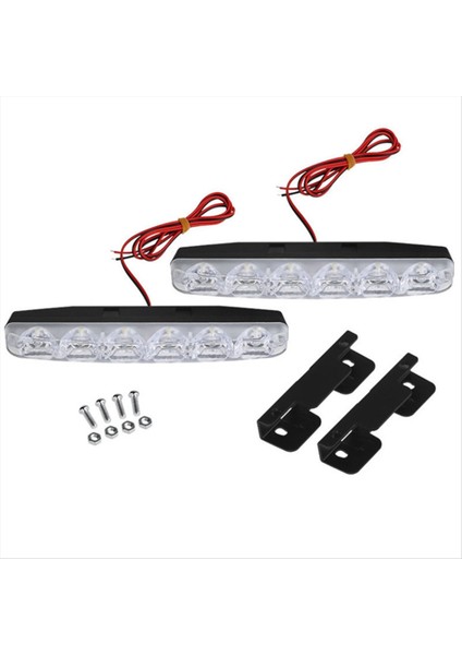 6 LED Süper Parlak Gündüz Farları Genel Modifikasyon Için Dekoratif Araç Orta Izgarası (Yurt Dışından)