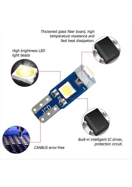 20 Adet T5 LED Araç Gösterge Paneli Gösterge Lambası, 3030-3SMD Işık Değişimi, Bükümlü Kilit Soketi - Beyaz (Yurt Dışından) indirimleri