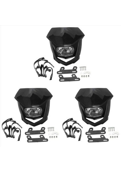 3x 12V Evrensel Motosiklet Farı Far Lambası Crf Xr Wrf Yzf Drz Için (Yurt Dışından)