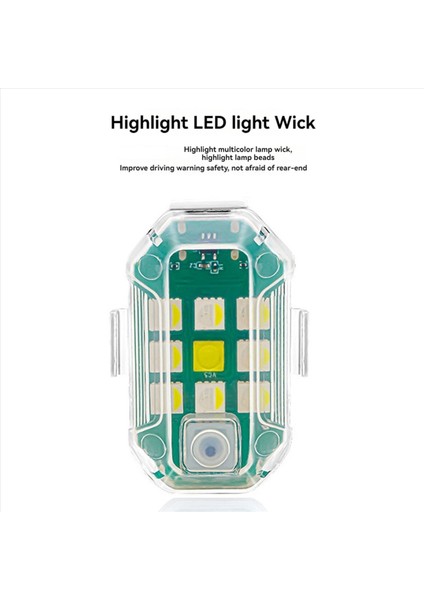 Uzaktan Kumandalı 8 Adet Kablosuz Flaş Işığı, 7 Renk USB Şarj Edilebilir Yüksek Parlaklıkta Araba Için Flaşör (Yurt Dışından) fiyatları