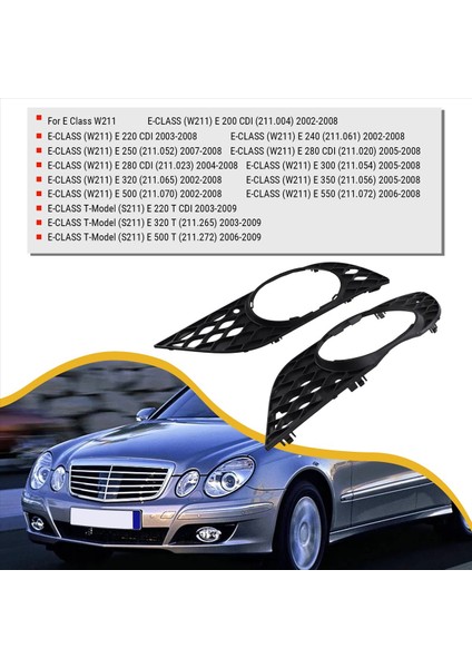 E Sınıfı W211 2006-2009 Ön Tampon Sis Lambası Çerçevesi Lamba Izgarası 2118850522, 2118850622 (Yurt Dışından) fırsatları