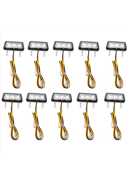 Beyaz Için 10X Dekoratif LED Arka Lamba Plaka Lambası (Yurt Dışından)