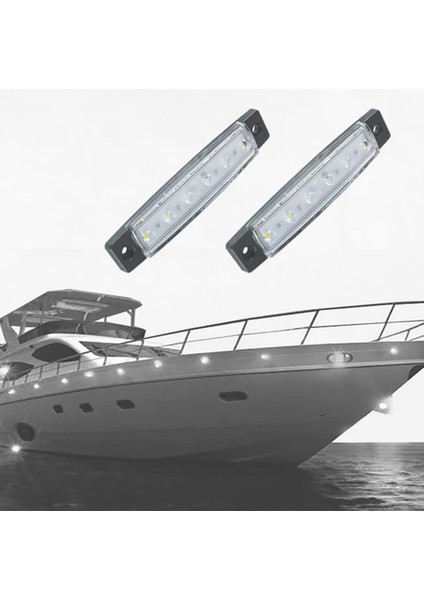 6 Adet LED Deniz Teknesi Aydınlatmaları Nezaket Işık Şeridi Güverte Kıç Kokpit Navigasyon Aydınlatması Su Geçirmez 12V, Beyaz (Yurt Dışından) modelleri