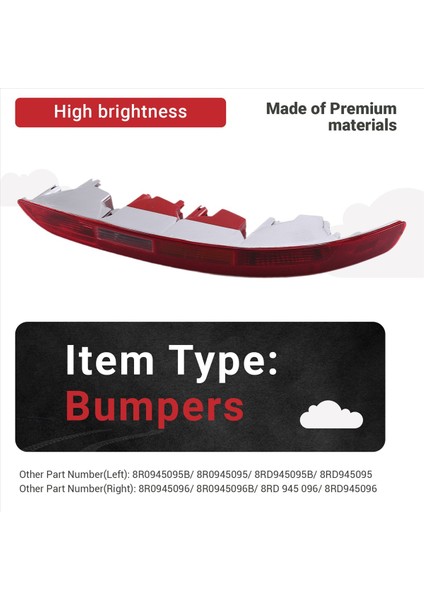 Q5 2.0t 2009-2017 Için Ampulsüz 2 Adet Araba Arka Lambası Arka Tampon Arka Lambası Kapağı 8R0945096 8R0945095 (Yurt Dışından) fırsatları