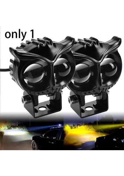 Motosiklet LED Baykuş Spot Uzun ve Yakın Işık Ön Aydınlatma Sis Iki Renkli Yanıp Sönen Evrensel (Yurt Dışından) indirimleri